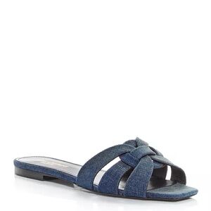 NWT! Saint Laurent Denim Tribute Sandals size 38
